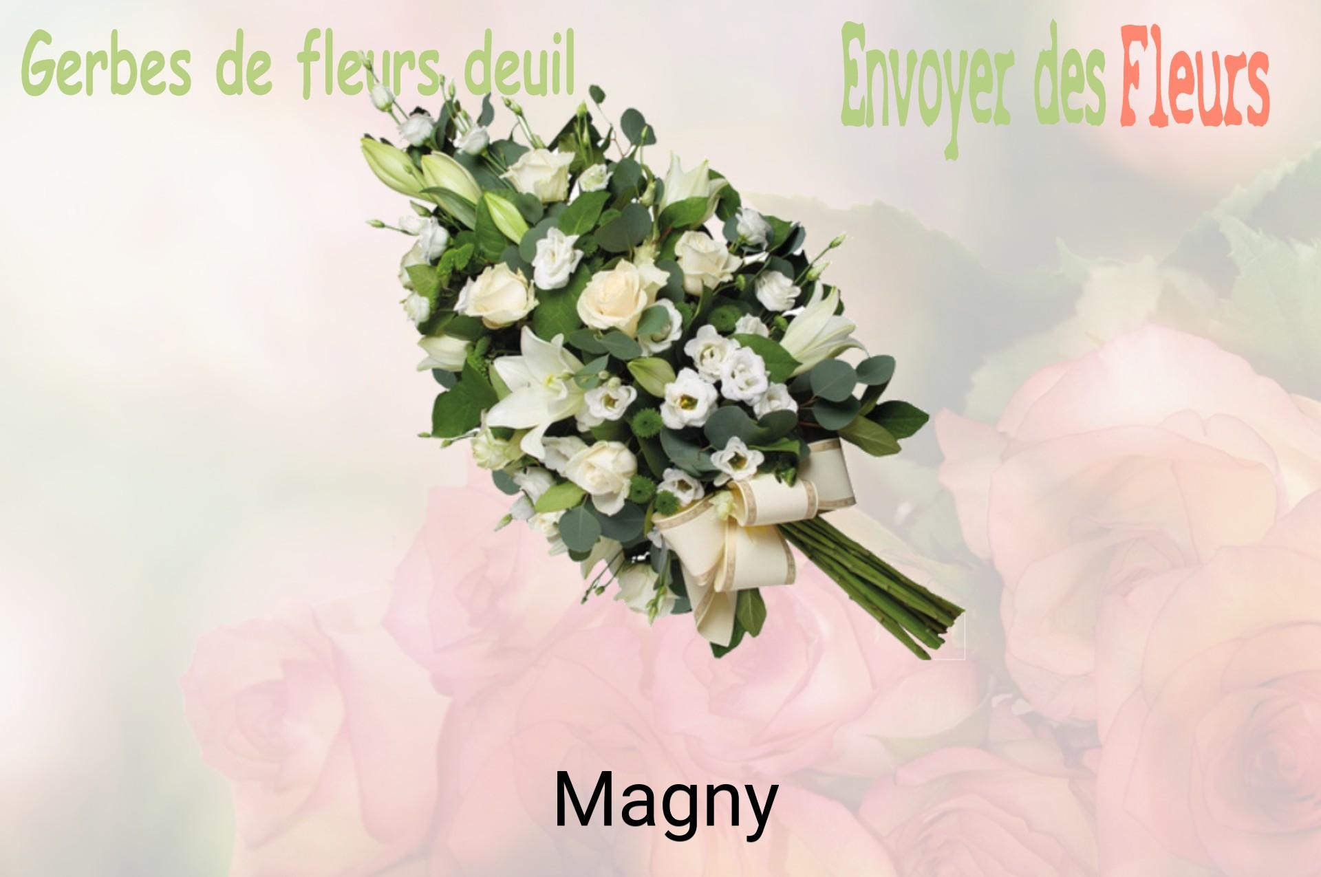 Gerbe de fleurs de deuil livrée à Magny